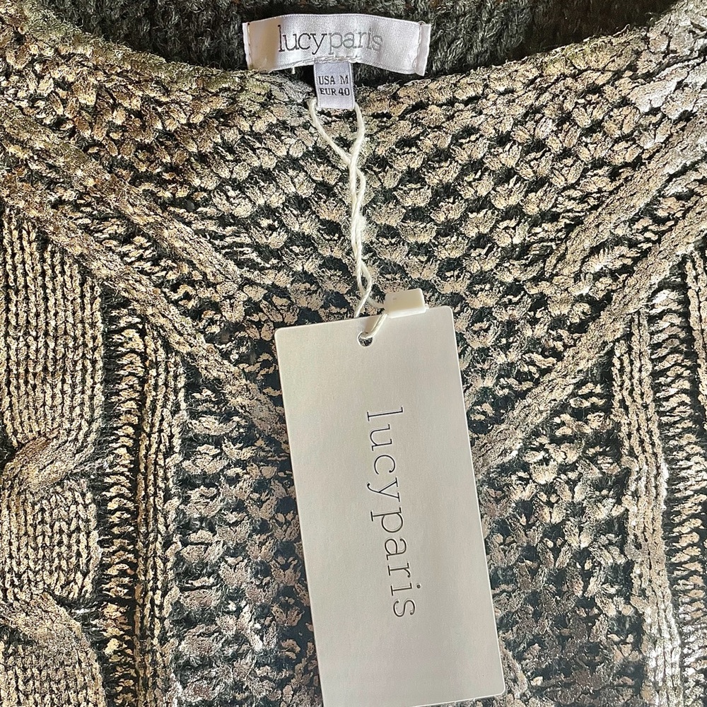 Lucy Paris Silver Foil Crop Sweater - Picture 6 of 7